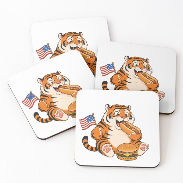 Item preview, Chubby Tiger 4th of July Hot Dog Burger designed and sold by aigcx.
