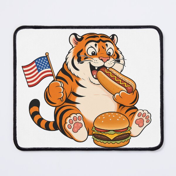 Item preview, Chubby Tiger 4th of July Hot Dog Burger designed and sold by aigcx.