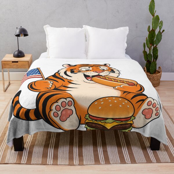 Item preview, Chubby Tiger 4th of July Hot Dog Burger designed and sold by aigcx.