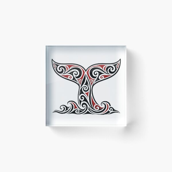 Item preview, Maori Kowhaiwhai Inspired Whale Tail, New Zealand designed and sold by Myra365Art.