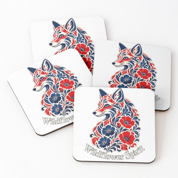 Item preview, Wildflower Spirit – Red & Navy Floral Fox Ornament designed and sold by CosmicFlora Studio.