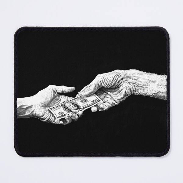 Item preview, Money Exchange Hand Passing Hundred Dollar Bill designed and sold by inkoutninja.
