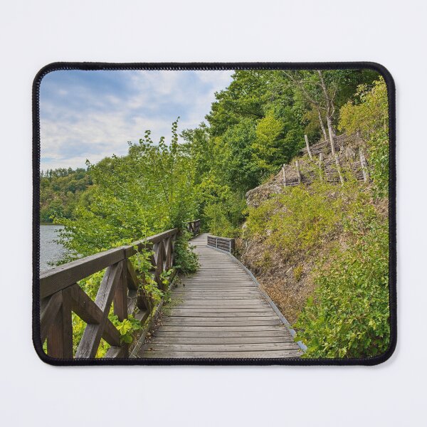 Item preview, Wooden Boardwalk Path along River and Green Forest designed and sold by Rogi74.