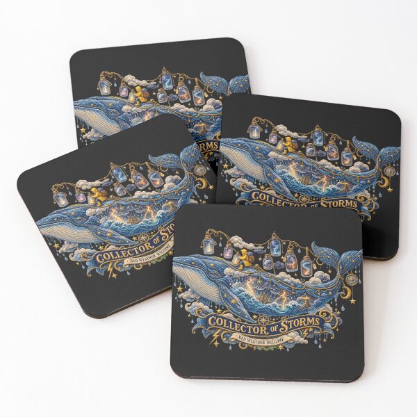Item preview, Celestial Whale Collector of Storms – Surreal Embroidered Ocean Fantasy Art designed and sold by Emoji Emblems.