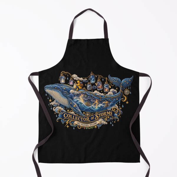 Item preview, Celestial Whale Collector of Storms – Surreal Embroidered Ocean Fantasy Art designed and sold by Emoji Emblems.