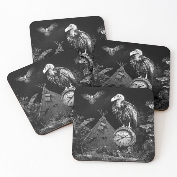 Item preview, Vulture on Antique Clock Dark Jungle Expedition Art designed and sold by inkoutninja.