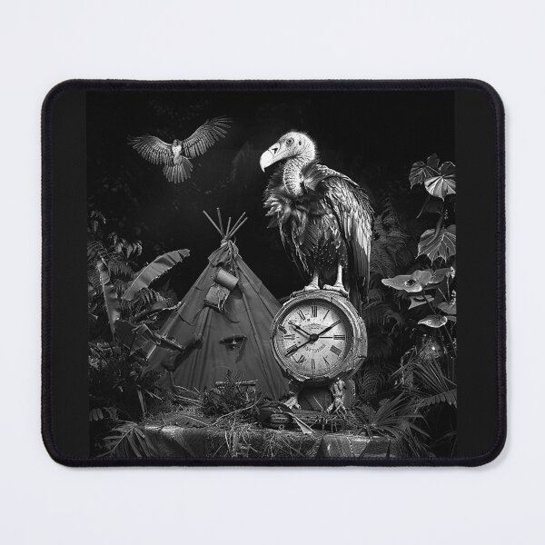 Item preview, Vulture on Antique Clock Dark Jungle Expedition Art designed and sold by inkoutninja.