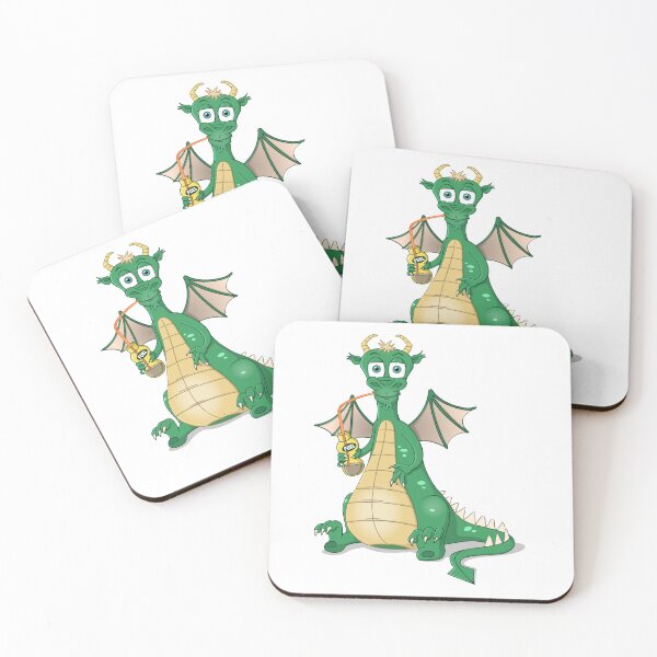 Item preview, Green Dragon Drinking Fuel – Cartoon Gas Guzzler designed and sold by Stef Ringoot, cartoons and illustrations.