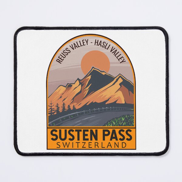 Item preview, Susten Pass Switzerland Retro Travel Emblem designed and sold by OnJaysWingss.