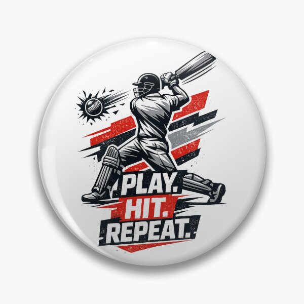 Item preview, PLAY. HIT. REPEAT. – Dynamic Faceless Cricket Batsman designed and sold by mbmstores.