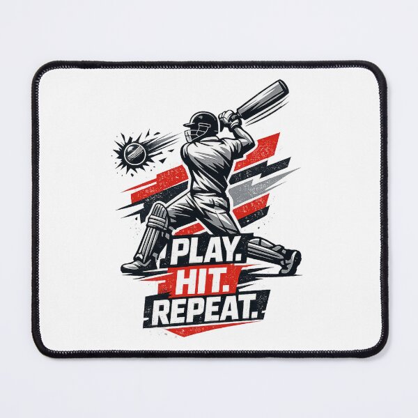 Item preview, PLAY. HIT. REPEAT. – Dynamic Faceless Cricket Batsman designed and sold by mbmstores.
