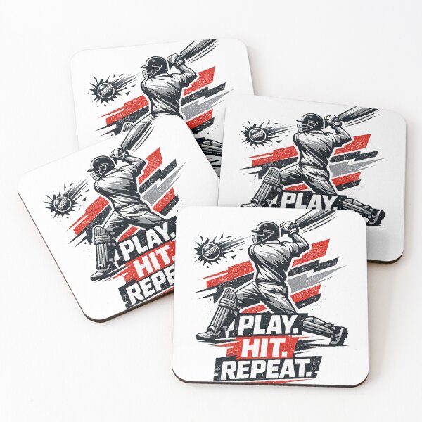 Item preview, PLAY. HIT. REPEAT. – Dynamic Faceless Cricket Batsman designed and sold by mbmstores.