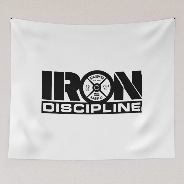 Item preview, Iron Discipline - Barbell Weight Plate Gym Motivation designed and sold by Shopeon Designs.