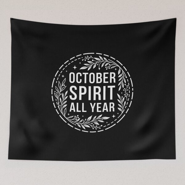 Item preview, October Spirit All Year Minimalist Goth Typography designed and sold by KreatoLab.