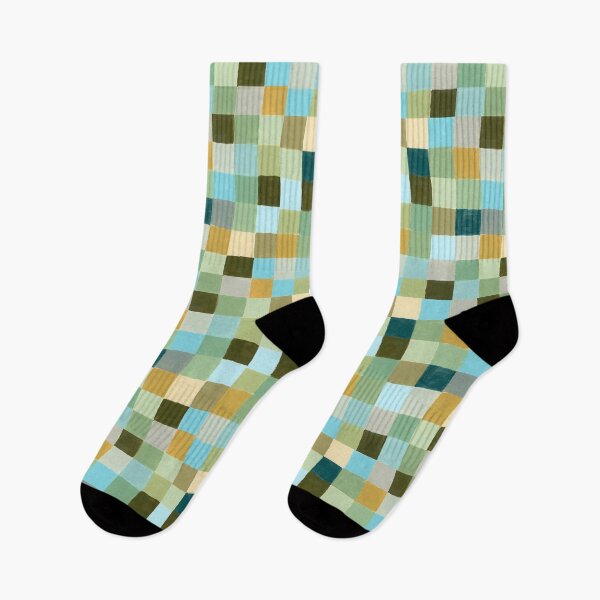 Item preview, Retro Modern Teal Sage Check Design | Handpainted Teal Sage Check Pattern designed and sold by sheseddit.