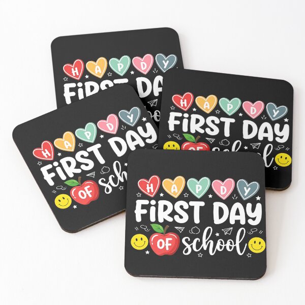 Item preview, Happy First Day of School Cheerful Lettering designed and sold by AlviaAlcedoArt.