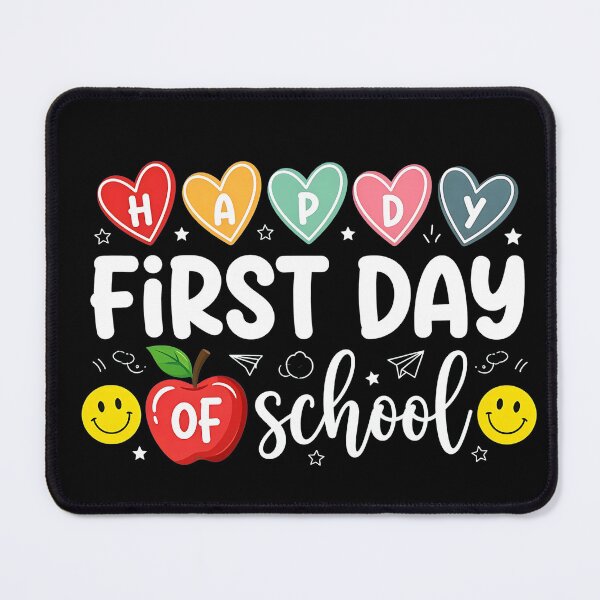 Item preview, Happy First Day of School Cheerful Lettering designed and sold by AlviaAlcedoArt.