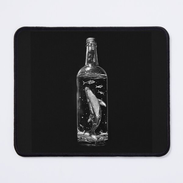Item preview, Whale in a Bottle Surreal Ocean Fantasy Illustration designed and sold by inkoutninja.