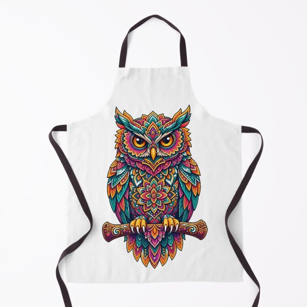 Item preview, Majestic Owl – Vivid Tribal Mandala Bird Art designed and sold by CosmicFlora Studio.