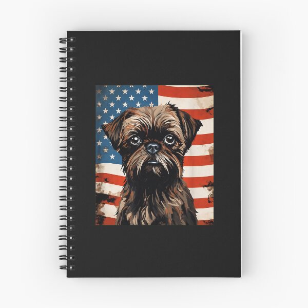 Item preview, Patriotic Brussels Griffon American Flag Portrait designed and sold by campsderre.