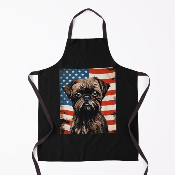 Item preview, Patriotic Brussels Griffon American Flag Portrait designed and sold by campsderre.