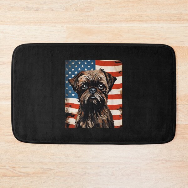 Item preview, Patriotic Brussels Griffon American Flag Portrait designed and sold by campsderre.