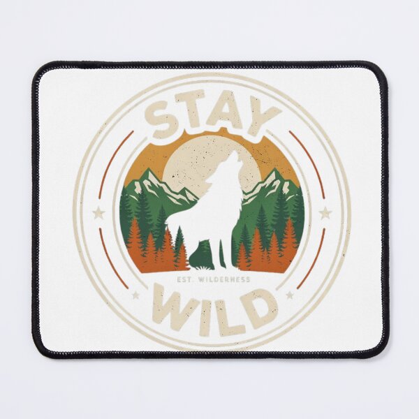 Item preview, Vintage Howling Wolf Stay Wild Mountain Badge designed and sold by nova-bloom.