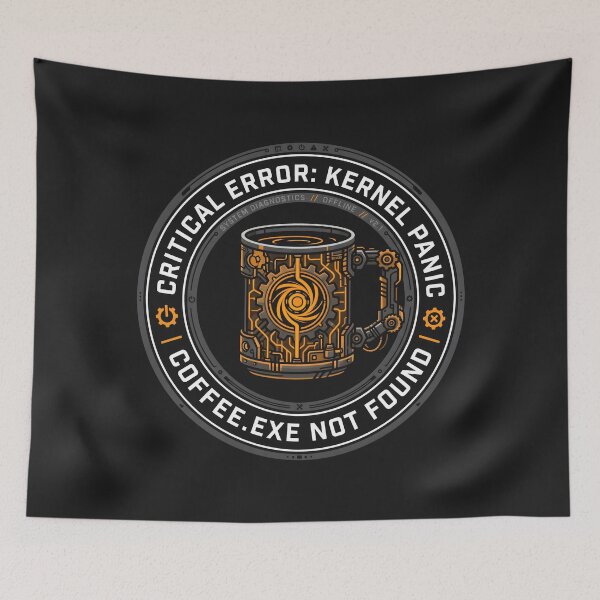 Item preview, Kernel Panic Coffee - Cyberpunk IT Tech Mug Graphic designed and sold by SplashTastic.