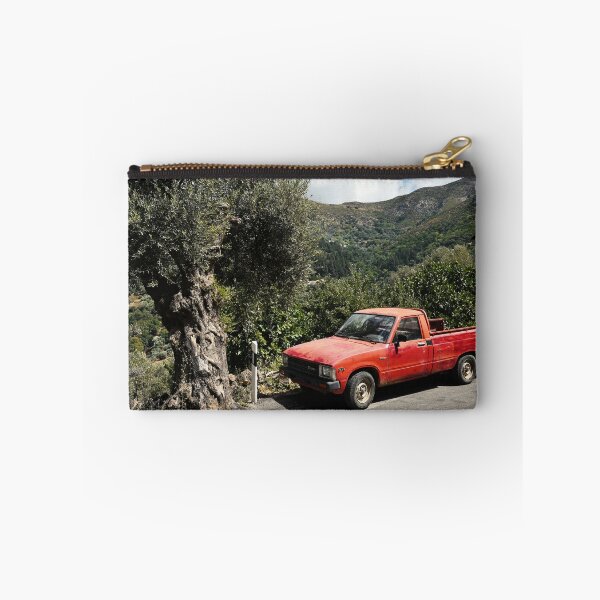 Item preview, Old red Toyota pickup truck in the mountains of Crete, Original photography designed and sold by studio838.