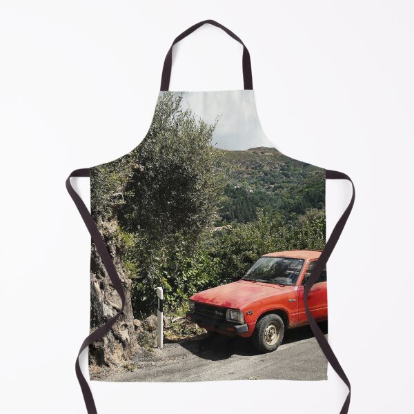 Item preview, Old red Toyota pickup truck in the mountains of Crete, Original photography designed and sold by studio838.