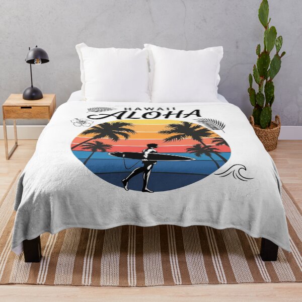 Item preview, Hawaii Aloha Surfer Sunset Palm Trees designed and sold by NosuriHanArt.