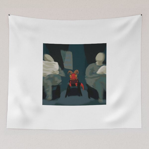 Item preview, Red Horned Creature Sitting Alone designed and sold by Catsi-Nook-Art.