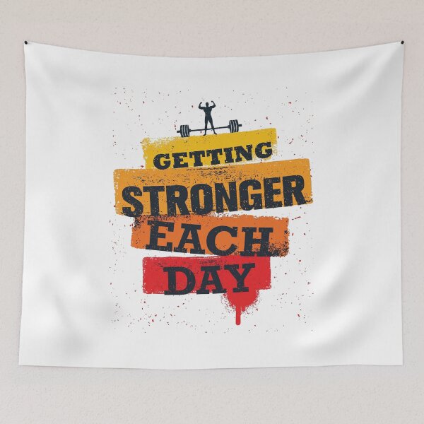 Item preview, Getting Stronger Each Day - Fitness & Gym Motivation designed and sold by Shopeon Designs.