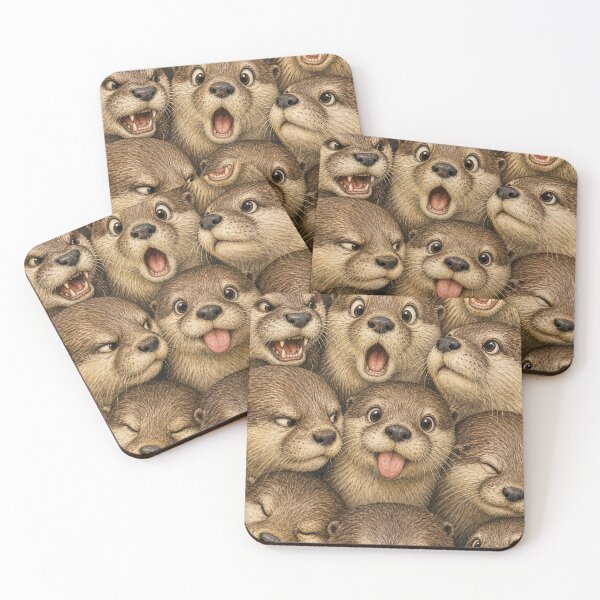 Item preview, Cute Otter Portrait Pattern - Portraits Vintage Animal Art designed and sold by merchxwear.