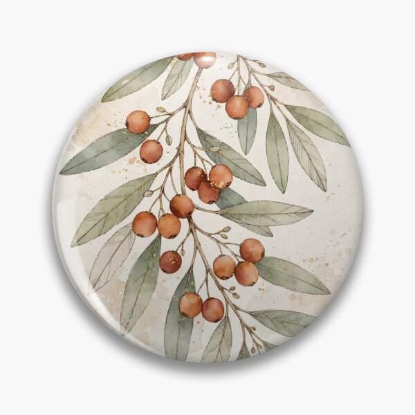 Item preview, Terracotta Olive Branch Botanical Watercolor designed and sold by PickyAura.