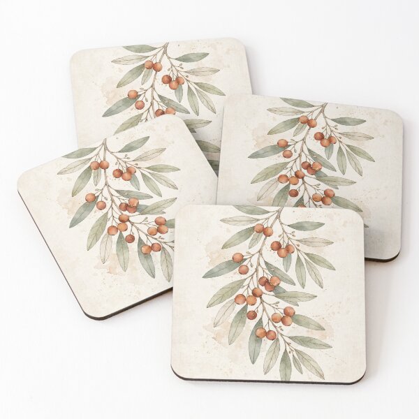Item preview, Terracotta Olive Branch Botanical Watercolor designed and sold by PickyAura.