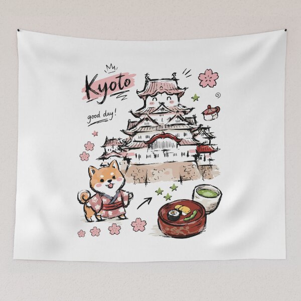Item preview, Cute Japanese Castle Kyoto Doodle Art v2 designed and sold by RamyGallery.