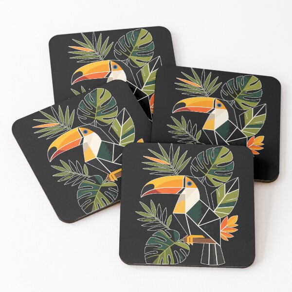 Item preview, Geometric Toucan – Tropical Flat Shapes Bird Art designed and sold by CosmicFlora Studio.