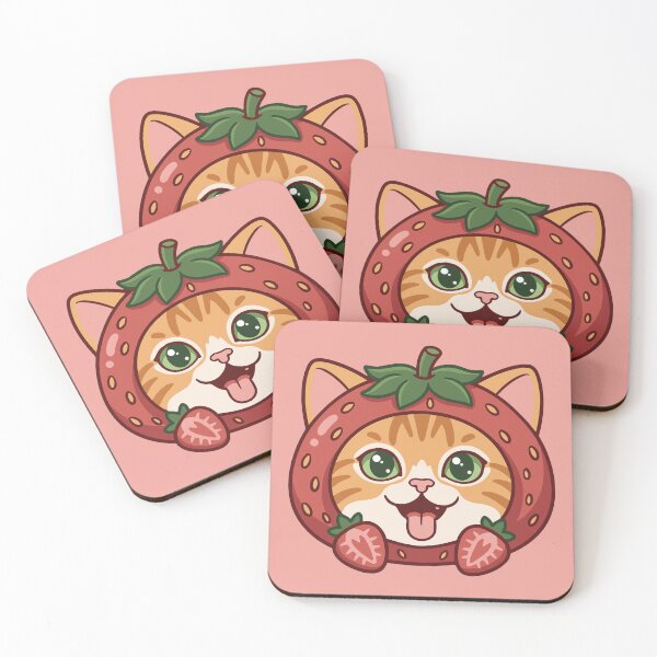 Item preview, cute strawberry cat designed and sold by tindian.
