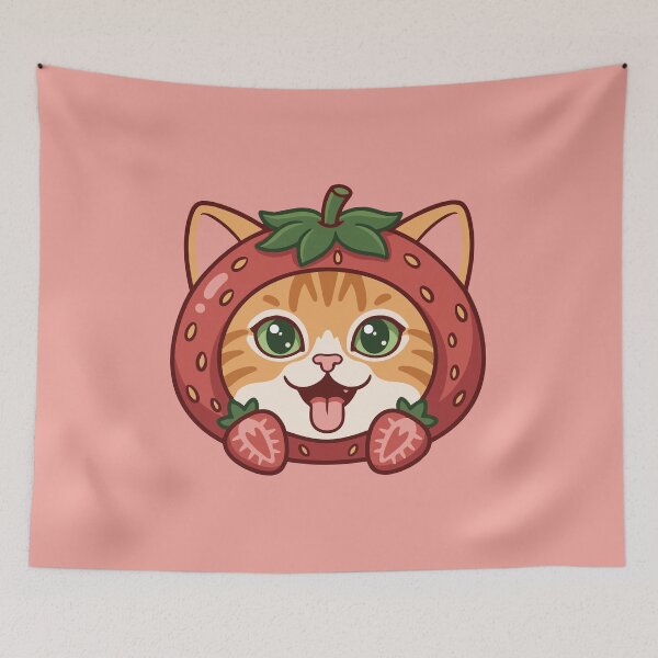 Item preview, cute strawberry cat designed and sold by tindian.