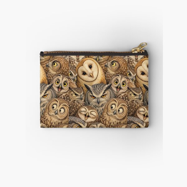 Item preview, Funny Owl Faces Collage - Whimsical Bird Portrait Illustration designed and sold by merchxwear.