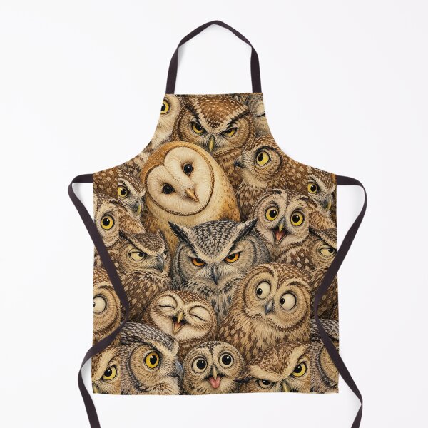 Item preview, Funny Owl Faces Collage - Whimsical Bird Portrait Illustration designed and sold by merchxwear.