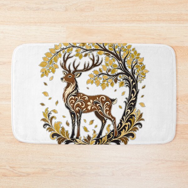 Artikelvorschau, Golden Stag – Deer Beneath the Autumn Tree entworfen und verkauft von CosmicFlora Studio.