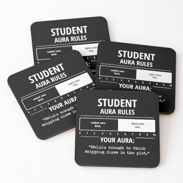 Item preview, Student Aura Rules Funny Gen Z Slang Meme designed and sold by SugaDesigns.