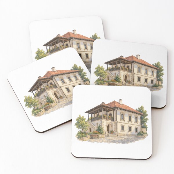 Item preview, Casa Baniei Craiova Heritage Architecture Romanian Historic Building Art designed and sold by FurusatoGallery.