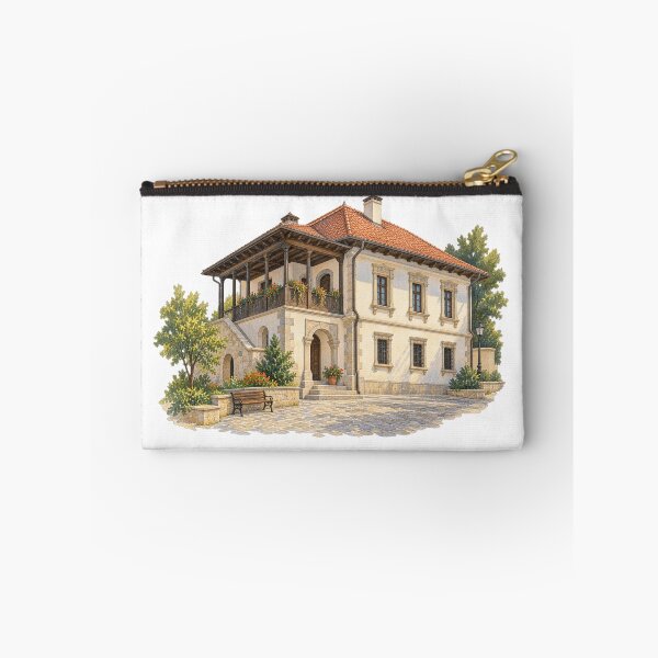 Item preview, Casa Baniei Craiova Heritage Architecture Romanian Historic Building Art designed and sold by FurusatoGallery.