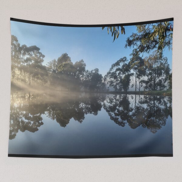 Item preview, Winter Sunrise Misty Reflection on the Main Dam at Magpie Springs, Willunga Hill South Australia designed and sold by MagpieSprings.