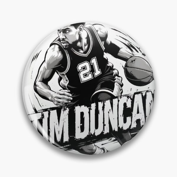 Item preview, Tim Duncan Basketball Black and White designed and sold by Jorrevn.