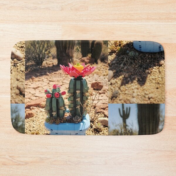 Item preview, Toy Brick Cactus in Desert Wall Art Print | Plastic Block Blooming Succulent Poster | Playful Southwestern Desert Photography Canvas | Quirky Plant Decor designed and sold by SergioMiklos.