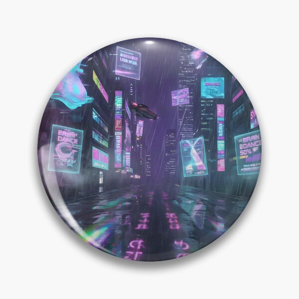 Item preview, Neon Rain City – Cyberpunk Future Metropolis at Night designed and sold by DreamyWallVibes.